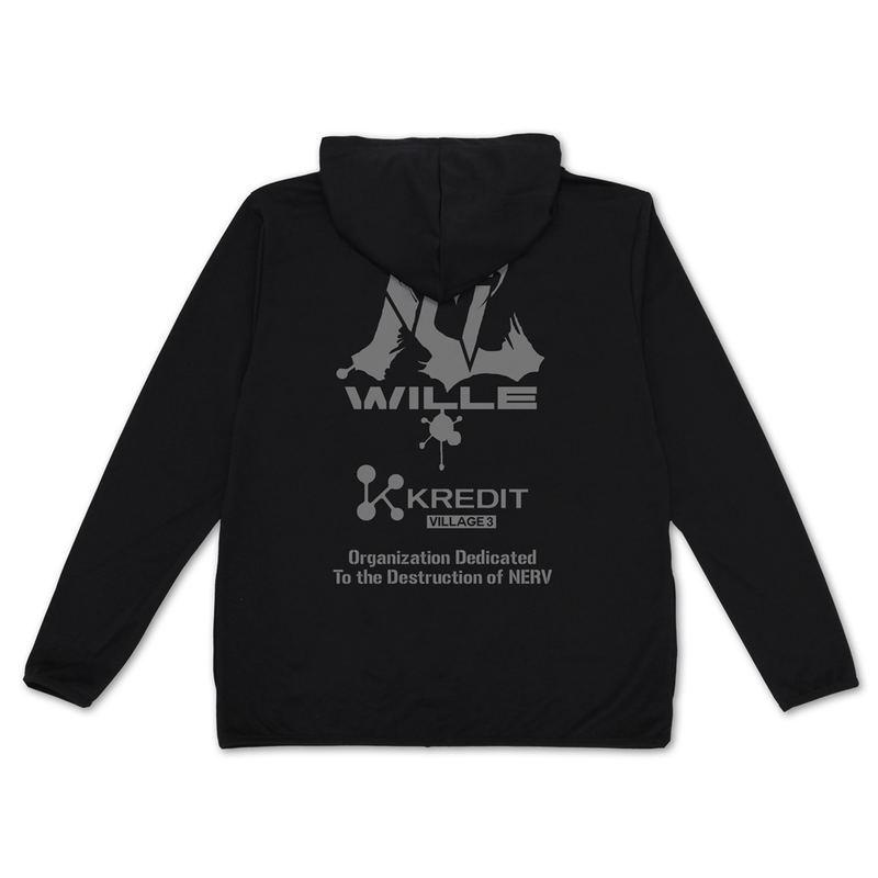 Evangelion - Wille ＆ Kredit Thin Dry Hoodie (Black | Size XXL) image 2