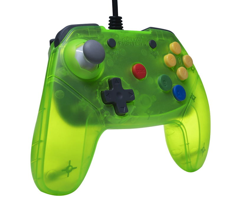 Brawler64 Color Edition V2 Wired Retro Controller for Nintendo 64 (Extreme Green) image 2