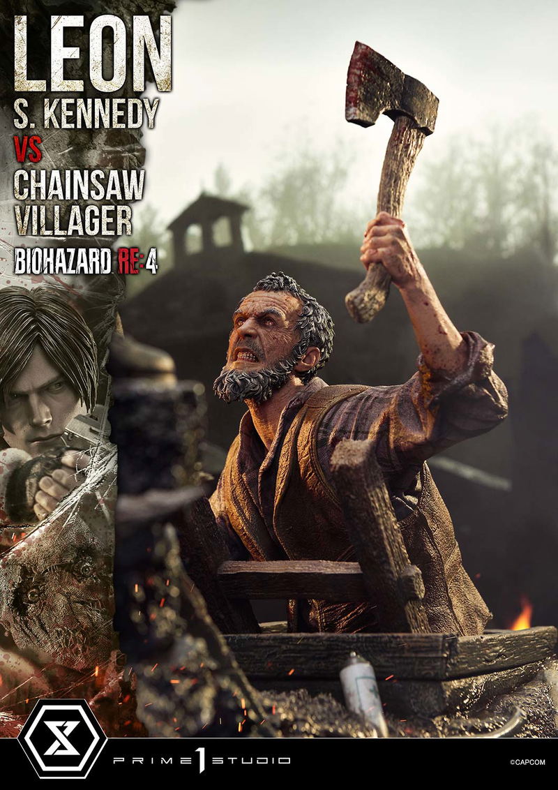 Ultimate Premium Masterline Resident Evil 4 1/4 Scale Statue: Leon S. Kennedy VS Chainsaw Villager image 11