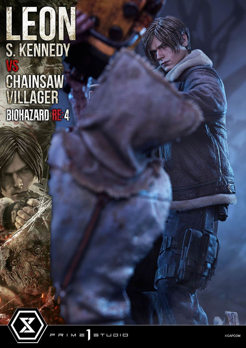 Ultimate Premium Masterline Resident Evil 4 1/4 Scale Statue: Leon S. Kennedy VS Chainsaw Villager image 12
