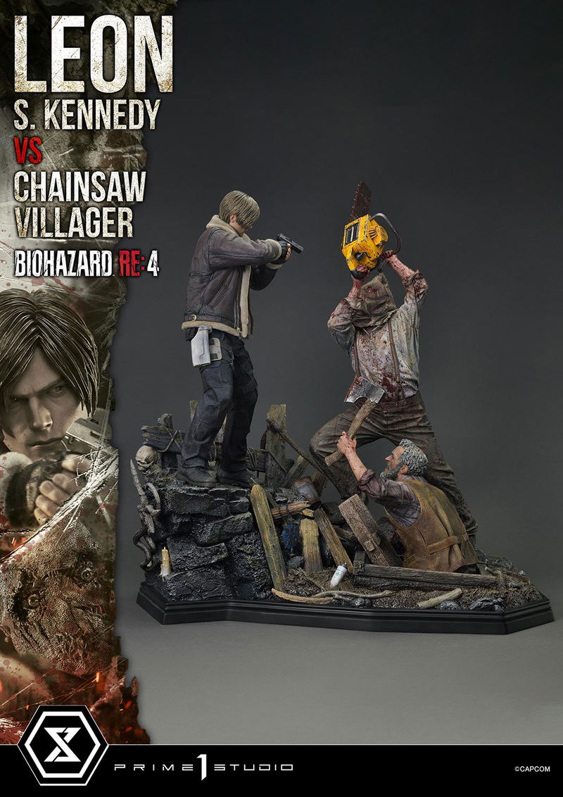 Ultimate Premium Masterline Resident Evil 4 1/4 Scale Statue: Leon S. Kennedy VS Chainsaw Villager image 14