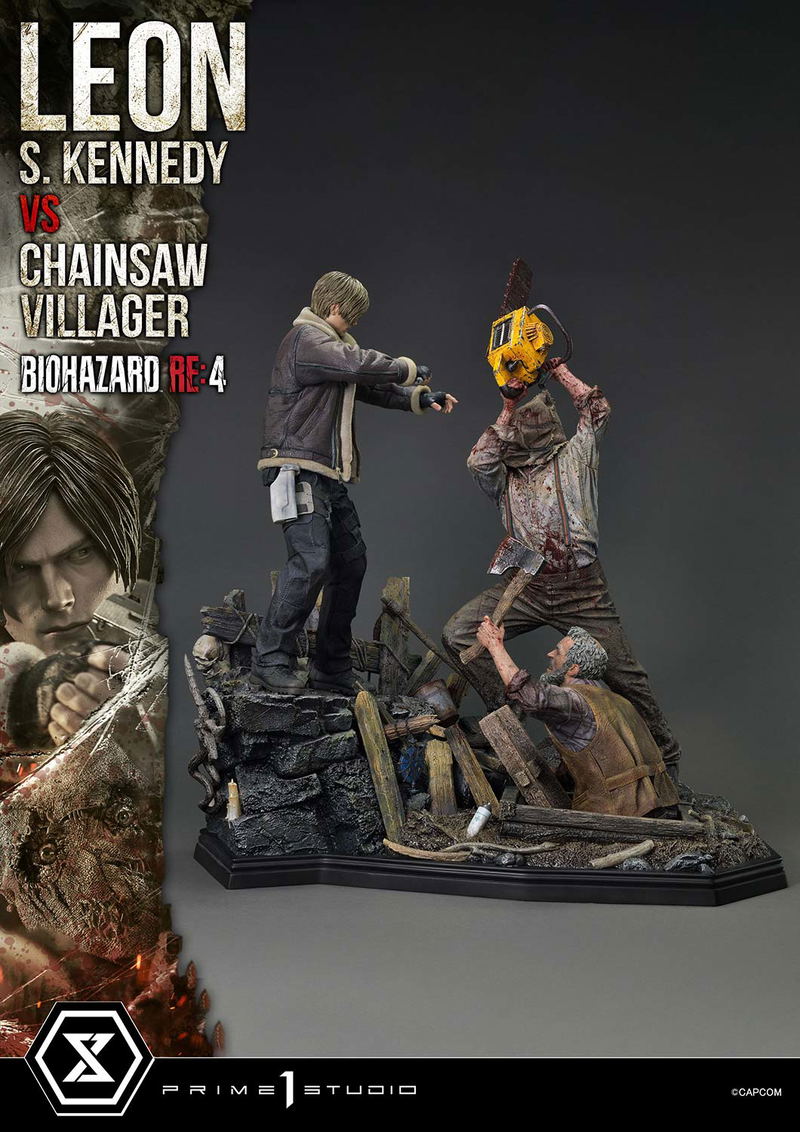 Ultimate Premium Masterline Resident Evil 4 1/4 Scale Statue: Leon S. Kennedy VS Chainsaw Villager image 18