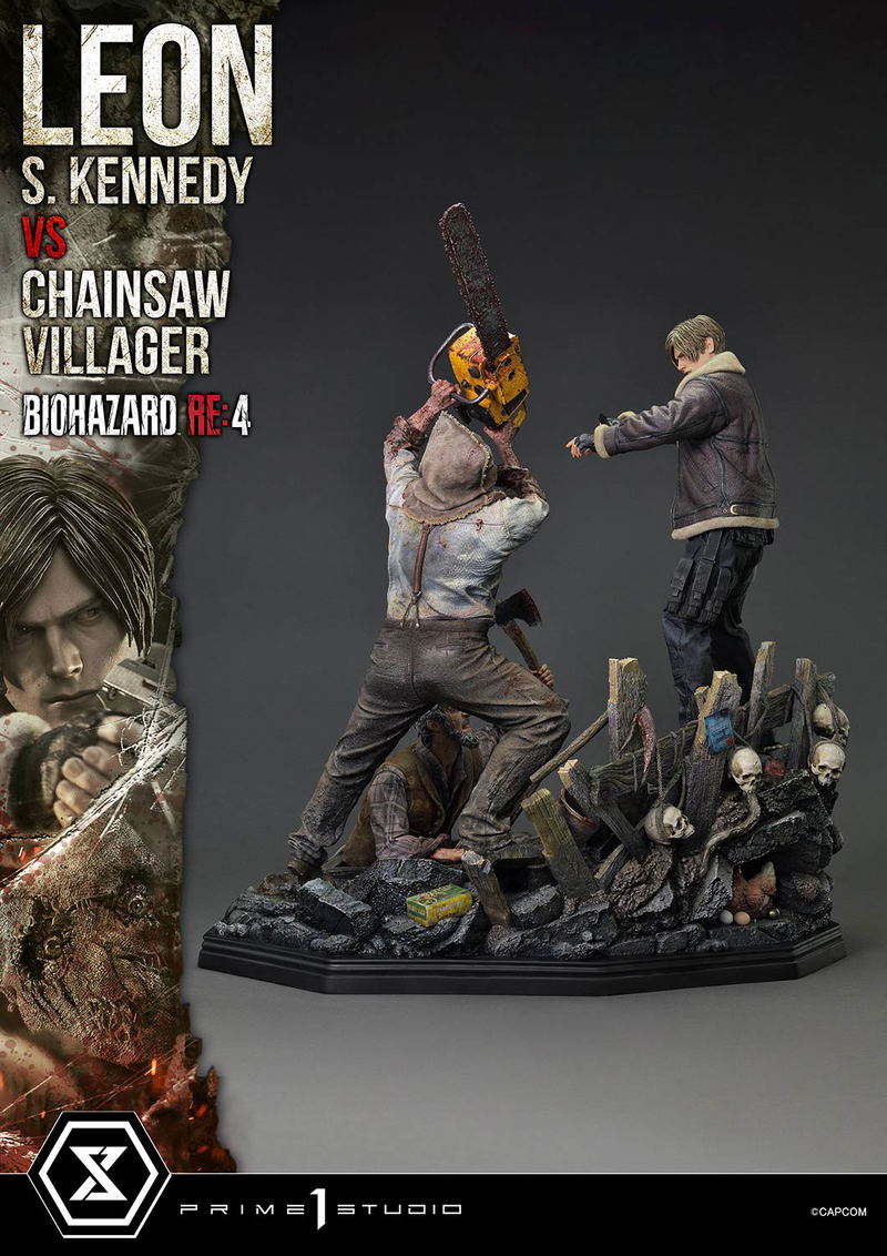 Ultimate Premium Masterline Resident Evil 4 1/4 Scale Statue: Leon S. Kennedy VS Chainsaw Villager image 19
