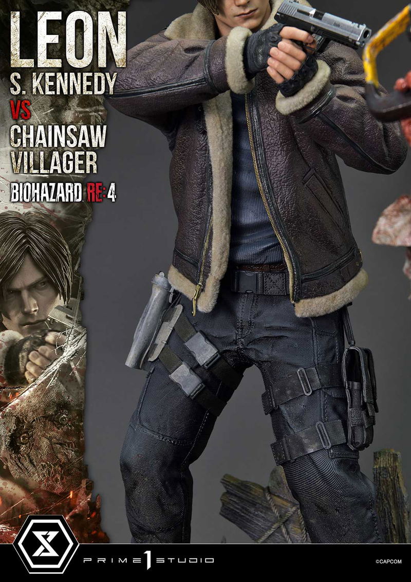 Ultimate Premium Masterline Resident Evil 4 1/4 Scale Statue: Leon S. Kennedy VS Chainsaw Villager image 20