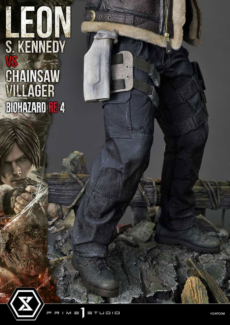Ultimate Premium Masterline Resident Evil 4 1/4 Scale Statue: Leon S. Kennedy VS Chainsaw Villager image 21