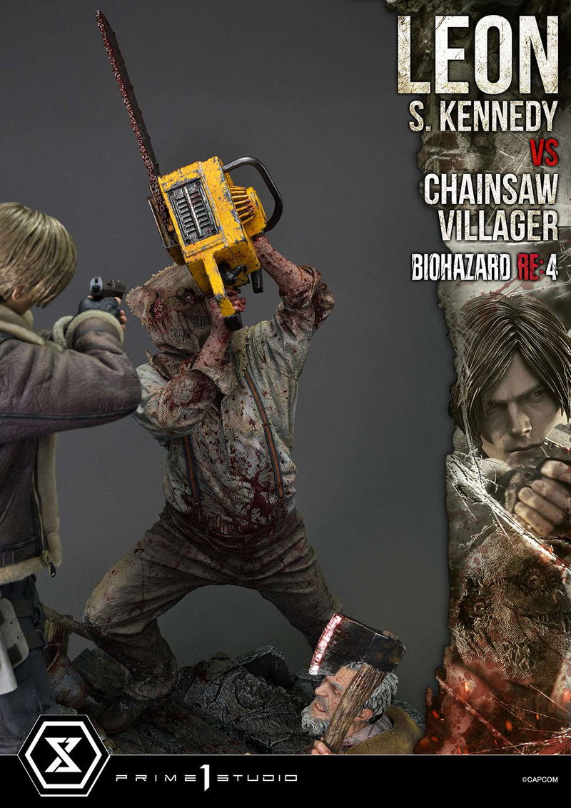 Ultimate Premium Masterline Resident Evil 4 1/4 Scale Statue: Leon S. Kennedy VS Chainsaw Villager image 23