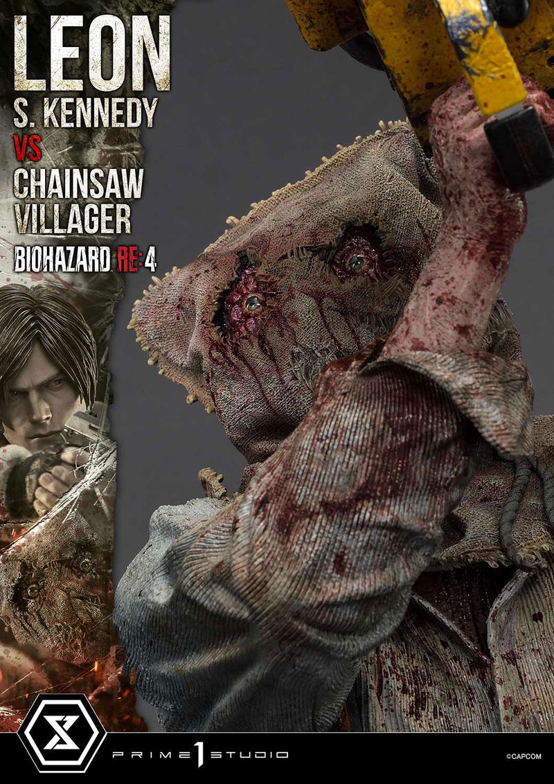 Ultimate Premium Masterline Resident Evil 4 1/4 Scale Statue: Leon S. Kennedy VS Chainsaw Villager image 24