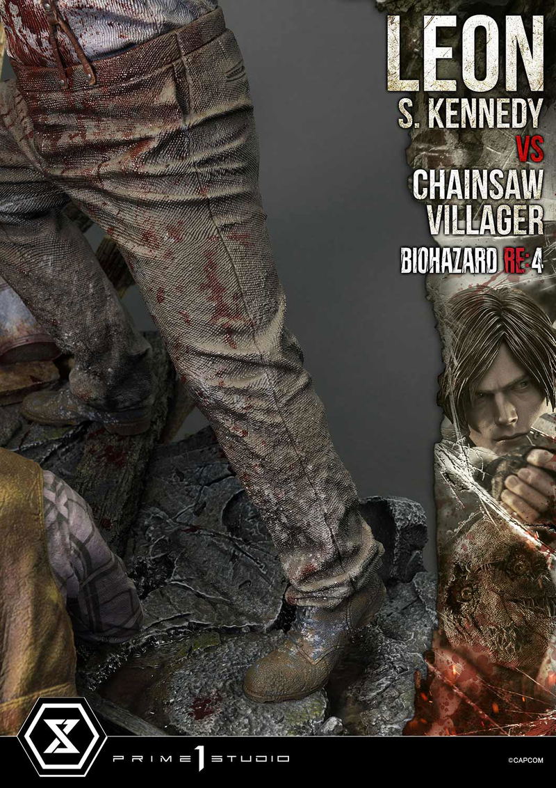 Ultimate Premium Masterline Resident Evil 4 1/4 Scale Statue: Leon S. Kennedy VS Chainsaw Villager image 27