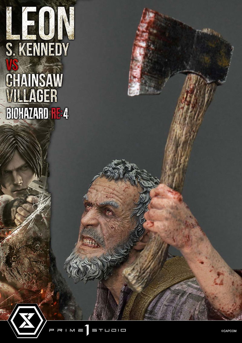 Ultimate Premium Masterline Resident Evil 4 1/4 Scale Statue: Leon S. Kennedy VS Chainsaw Villager image 28