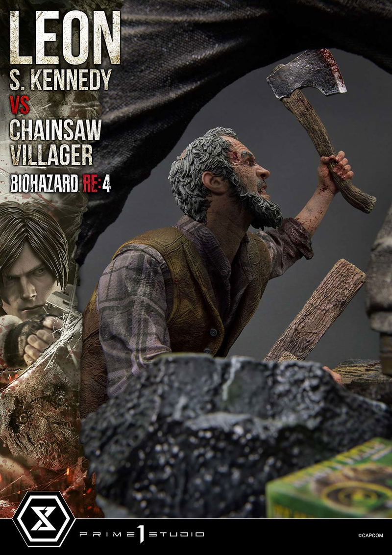 Ultimate Premium Masterline Resident Evil 4 1/4 Scale Statue: Leon S. Kennedy VS Chainsaw Villager image 31