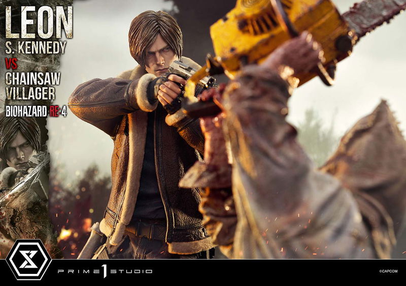 Ultimate Premium Masterline Resident Evil 4 1/4 Scale Statue: Leon S. Kennedy VS Chainsaw Villager image 34