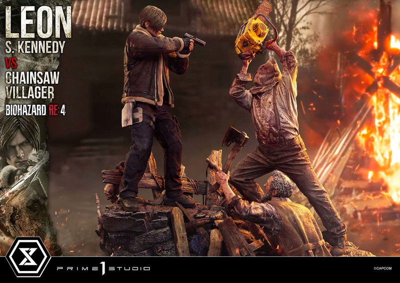 Ultimate Premium Masterline Resident Evil 4 1/4 Scale Statue: Leon S. Kennedy VS Chainsaw Villager image 37