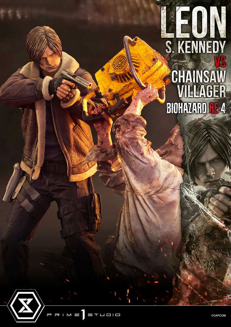 Ultimate Premium Masterline Resident Evil 4 1/4 Scale Statue: Leon S. Kennedy VS Chainsaw Villager image 4