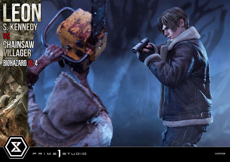 Ultimate Premium Masterline Resident Evil 4 1/4 Scale Statue: Leon S. Kennedy VS Chainsaw Villager image 41