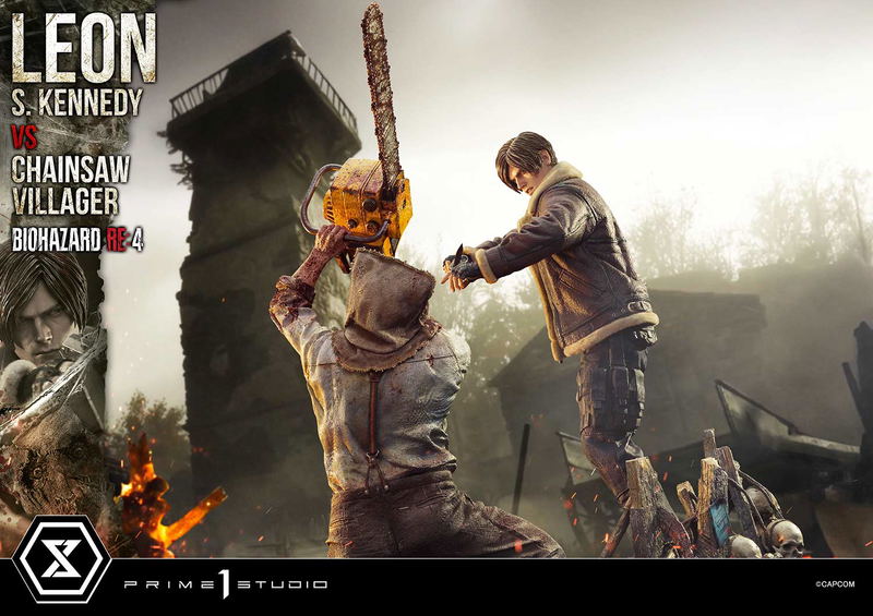 Ultimate Premium Masterline Resident Evil 4 1/4 Scale Statue: Leon S. Kennedy VS Chainsaw Villager image 42