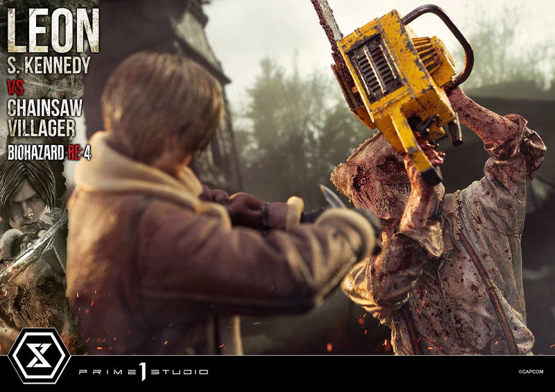 Ultimate Premium Masterline Resident Evil 4 1/4 Scale Statue: Leon S. Kennedy VS Chainsaw Villager image 45