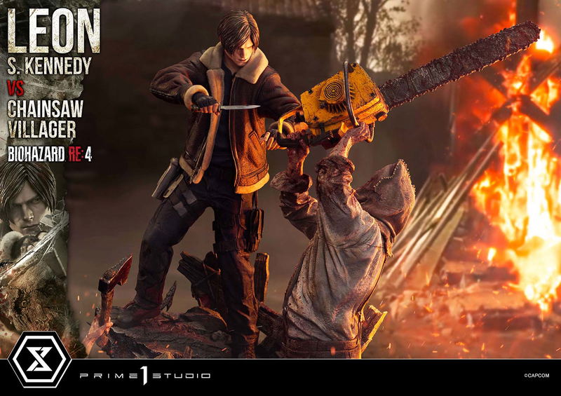 Ultimate Premium Masterline Resident Evil 4 1/4 Scale Statue: Leon S. Kennedy VS Chainsaw Villager image 47