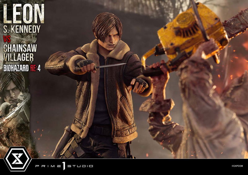 Ultimate Premium Masterline Resident Evil 4 1/4 Scale Statue: Leon S. Kennedy VS Chainsaw Villager image 48