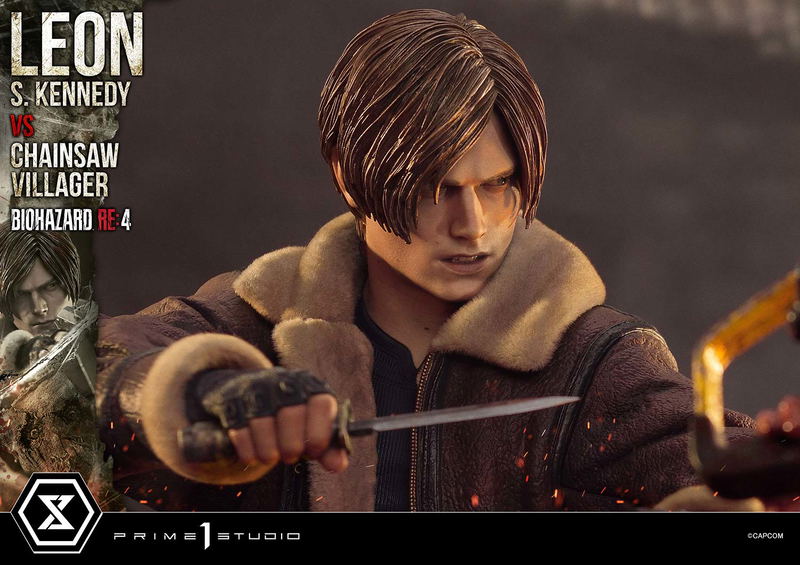 Ultimate Premium Masterline Resident Evil 4 1/4 Scale Statue: Leon S. Kennedy VS Chainsaw Villager image 49