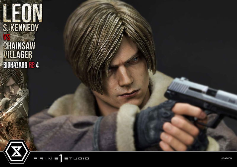 Ultimate Premium Masterline Resident Evil 4 1/4 Scale Statue: Leon S. Kennedy VS Chainsaw Villager image 56