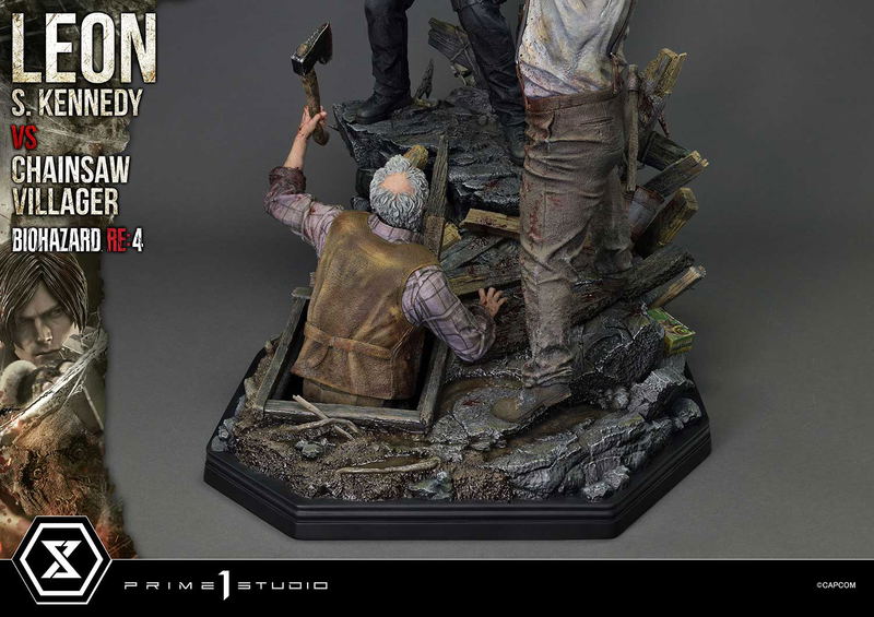 Ultimate Premium Masterline Resident Evil 4 1/4 Scale Statue: Leon S. Kennedy VS Chainsaw Villager image 73