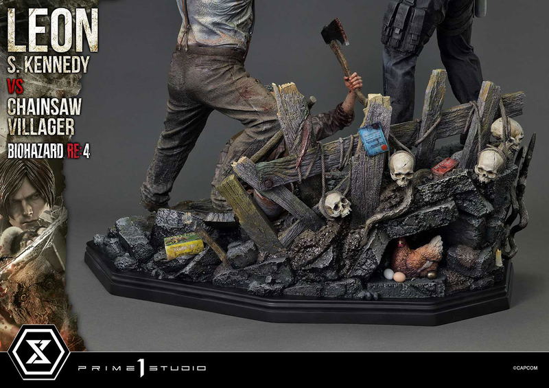 Ultimate Premium Masterline Resident Evil 4 1/4 Scale Statue: Leon S. Kennedy VS Chainsaw Villager image 74