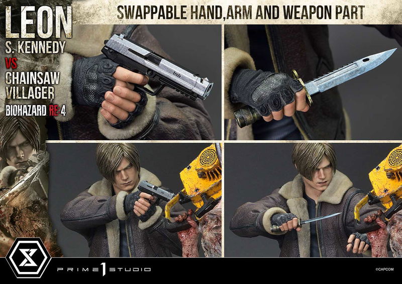 Ultimate Premium Masterline Resident Evil 4 1/4 Scale Statue: Leon S. Kennedy VS Chainsaw Villager image 80