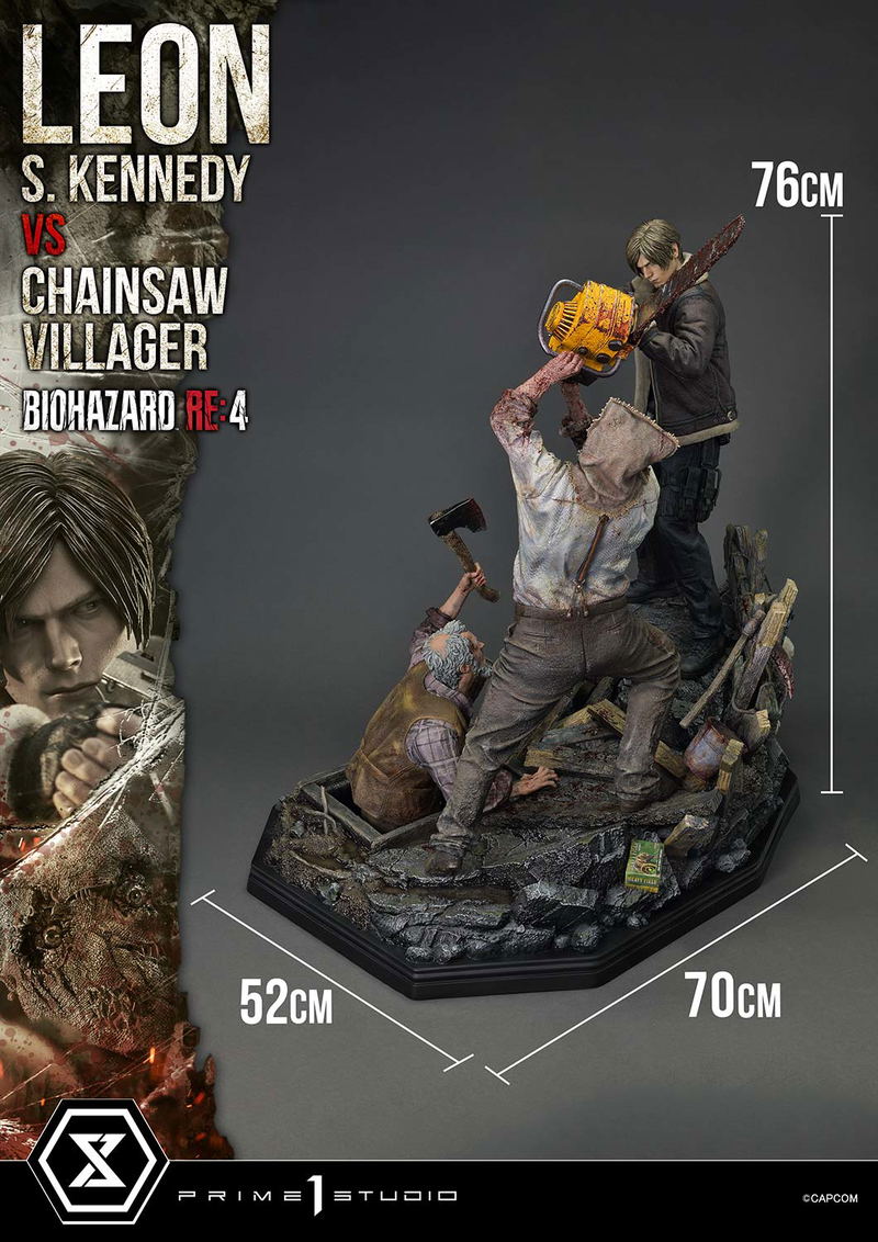 Ultimate Premium Masterline Resident Evil 4 1/4 Scale Statue: Leon S. Kennedy VS Chainsaw Villager image 81