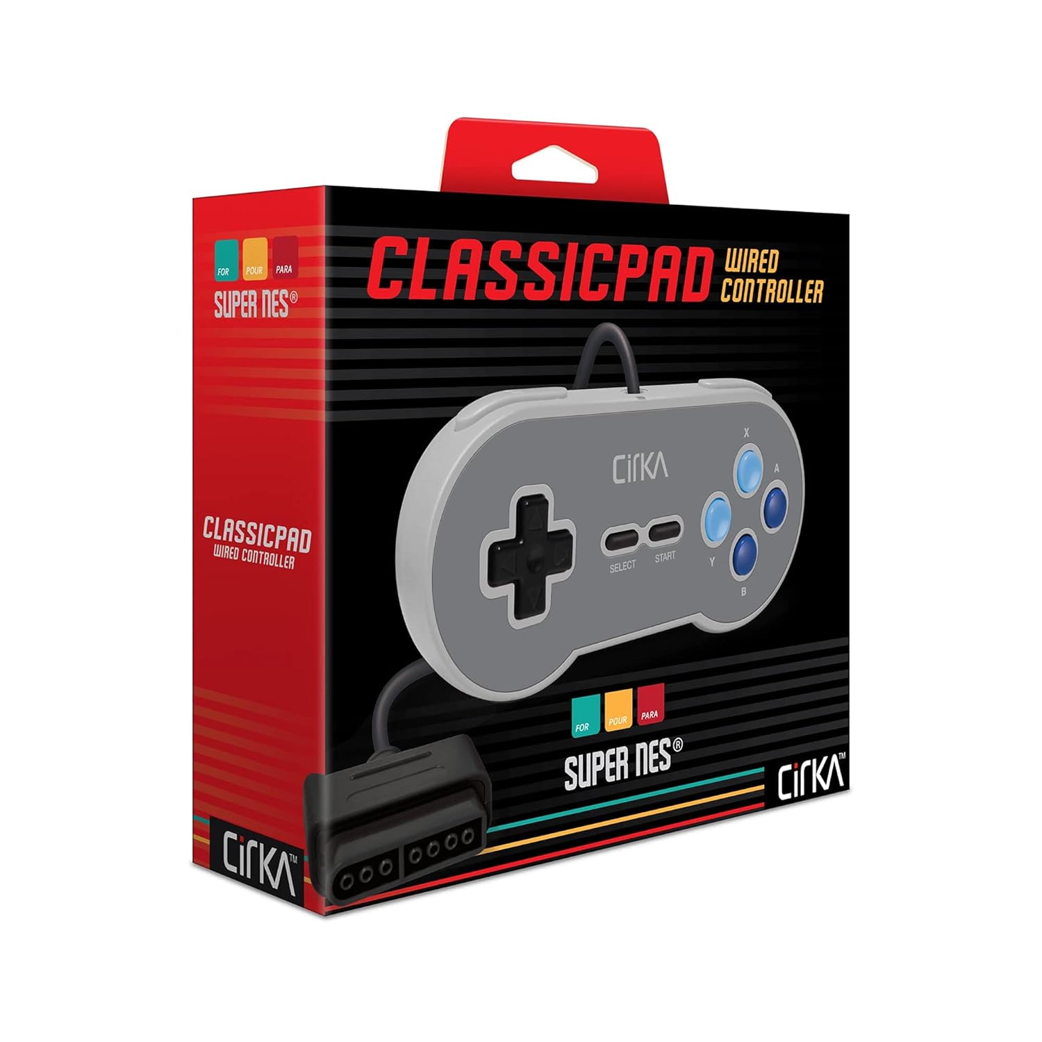 CirKa Classic Controller for Super NES (Gray) for Super Famicom / SNES