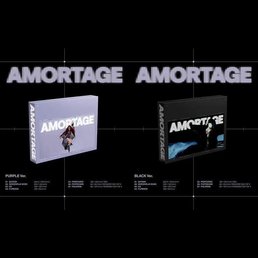JISOO - AMORTAGE / Mini Album DELUXE EDITION (PURPLE Ver. / BLACK