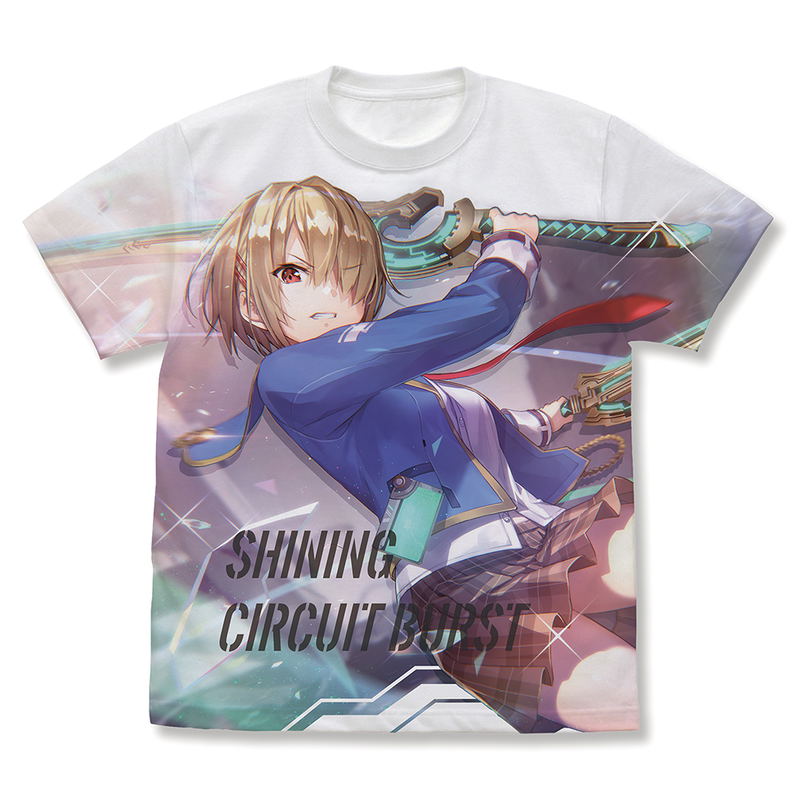 Heaven Burns Red - Kayamori Ruka Shining Circuit Burst Full Graphic T-shirt (White | Size XL) image 1