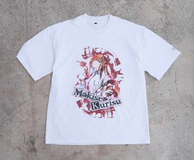 Steins;Gate Makise Kurisu Ink Painting Style White Background Color T-shirt (Size XL) image 1