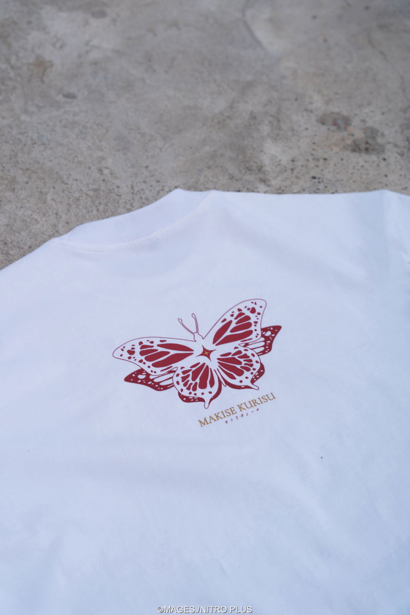 Steins;Gate Makise Kurisu Ink Painting Style White Background Color T-shirt (Size XL) image 3