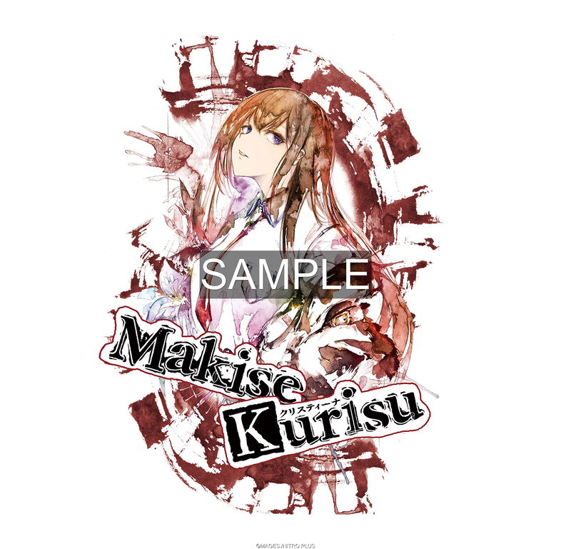 Steins;Gate Makise Kurisu Ink Painting Style White Background Color T-shirt (Size XL) image 6