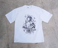 Steins;Gate Makise Kurisu Ink Painting Style White Background Monochrome T-shirt (Size XL) thumbnail 1