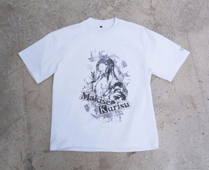 Steins;Gate Makise Kurisu Ink Painting Style White Background Monochrome T-shirt (Size XL) image 1