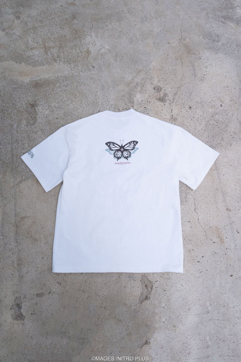 Steins;Gate Makise Kurisu Ink Painting Style White Background Monochrome T-shirt (Size XL) image 2