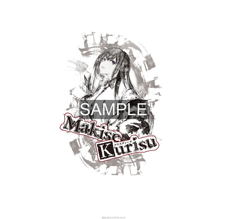 Steins;Gate Makise Kurisu Ink Painting Style White Background Monochrome T-shirt (Size XL) image 4