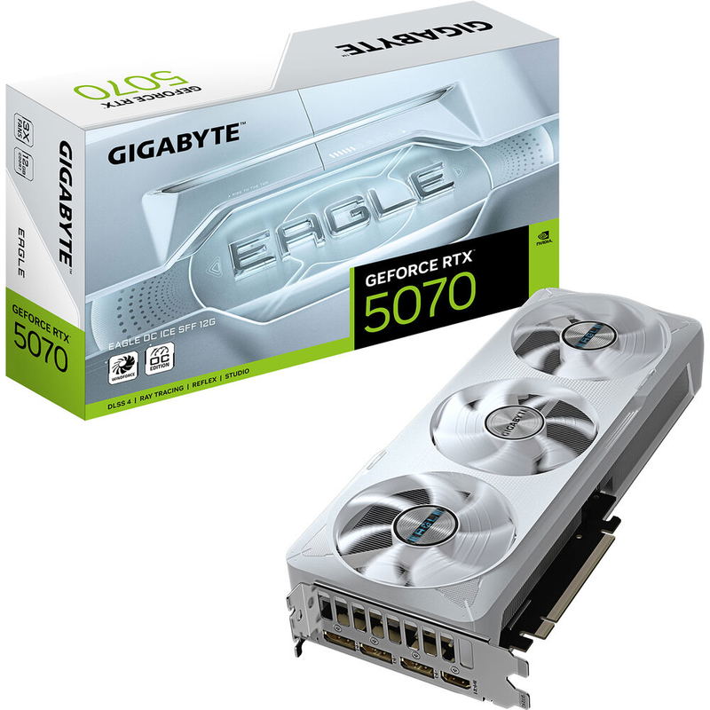 GIGABYTE GeForce RTX 5070 Eagle OC ICE SFF 12G, 12GB GDDR7, HDMI, 3x DP image 9