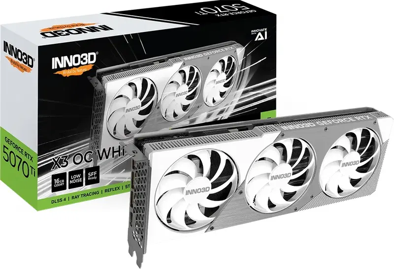 INNO3D GeForce RTX 5070 Ti X3 OC White, 16GB GDDR7, HDMI, 3x DP