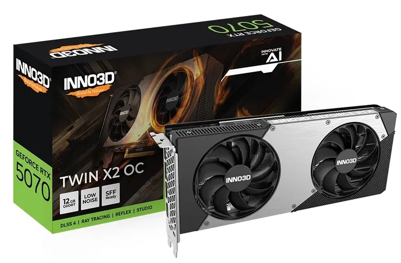 INNO3D GEFORCE RTX 5070 TWIN X2 OC新品未開封 INNO3D GeForce RTX 5070 Twin X2 OC, 12GB GDDR7, HDMI, 3x DP for