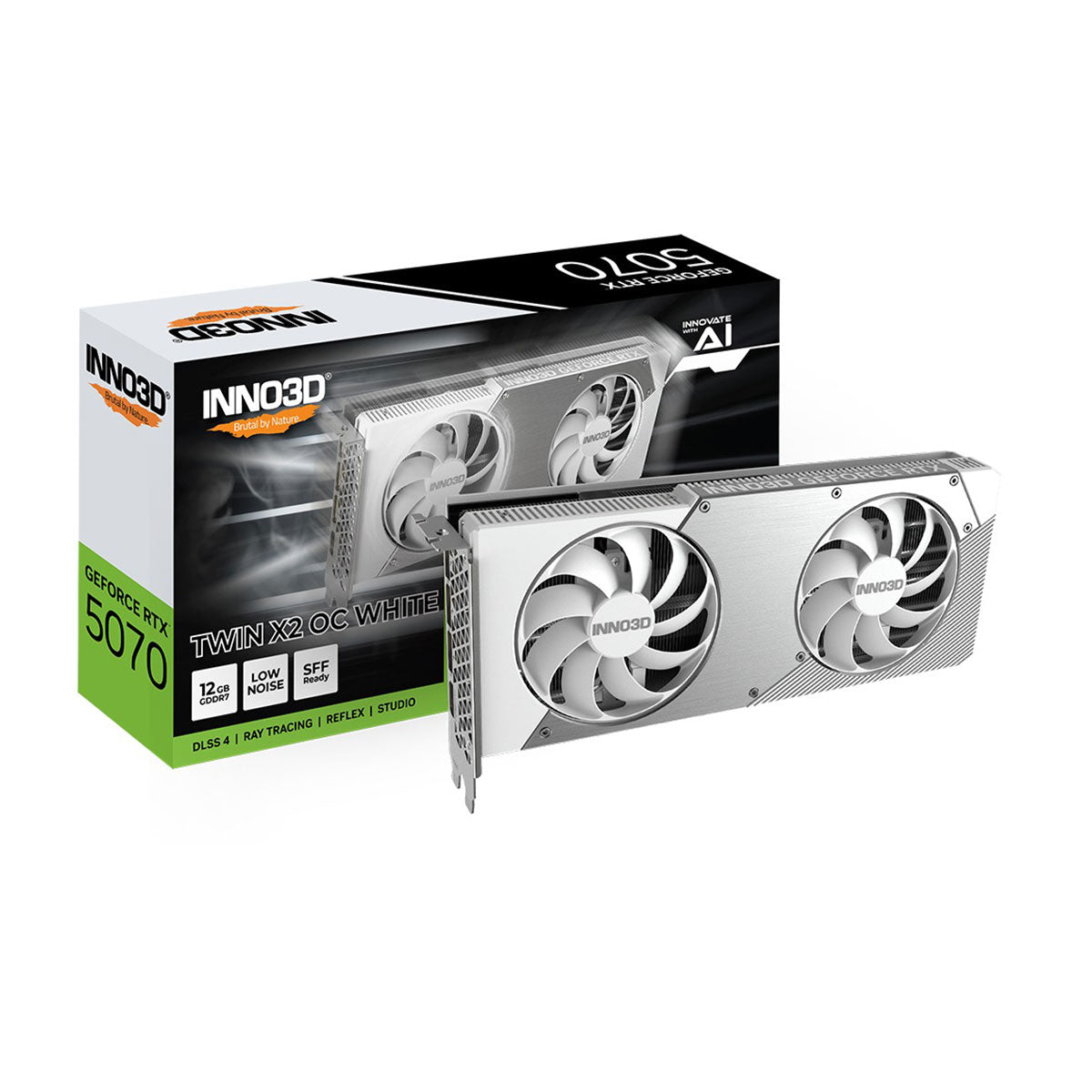 INNO3D GeForce RTX 5070 Twin X2 OC White, 12GB GDDR7, HDMI, 3x DP