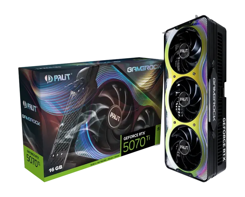 Palit GeForce RTX 5070 Ti GameRock, 16GB GDDR7, HDMI, 3x DP İçin