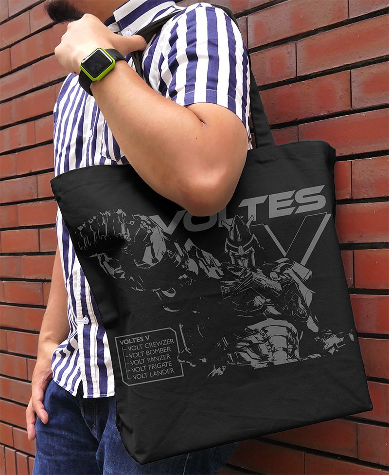 Voltes V Legacy Large Tote Bag (Black) image 2