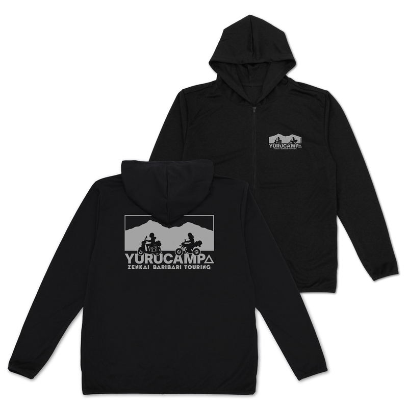 Yuru Camp Season 3 - Rin & Ayano Touring Thin Dry Hoodie (Black | Size XXL) image 1