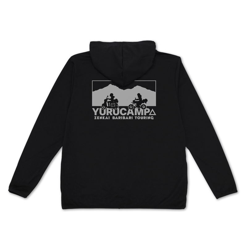 Yuru Camp Season 3 - Rin & Ayano Touring Thin Dry Hoodie (Black | Size XXL) image 2