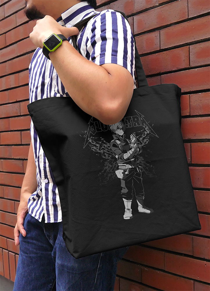 TV Anime My Hero Academia - Shoto Todoroki Large Tote Bag (Black) image 2