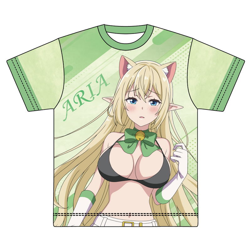 I'm A Behemoth, An S-Ranked Monster, But Mistaken For A Cat, I Live As An Elf Girl's Pet Original Illustration Full Graphic T-shirt Aria image 1