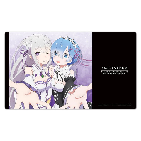 Re:Zero Kara Hajimeru Isekai Seikatsu Character Rubber Mat Emilia & Rem image 1