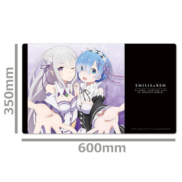Re:Zero Kara Hajimeru Isekai Seikatsu Character Rubber Mat Emilia & Rem image 3